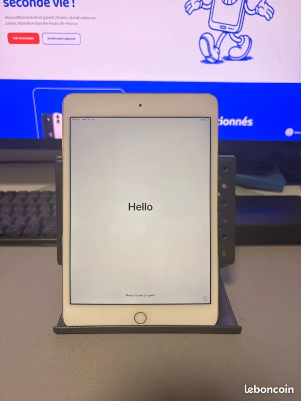 IPad mini 4 16 Go WiFi Or — Fonctionnel, réinitialisé, avec chargeur
